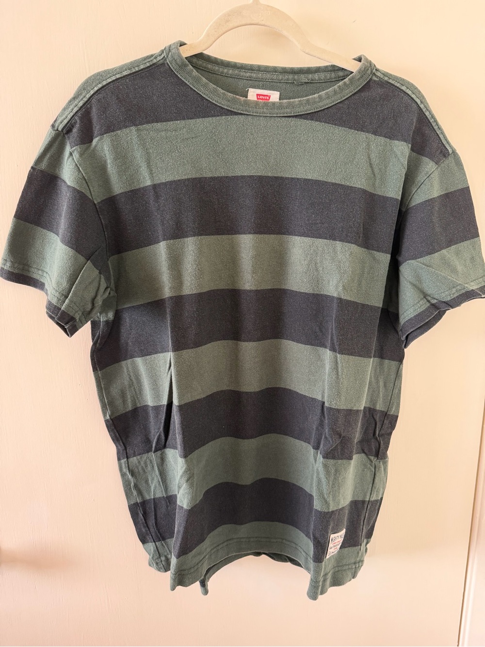 Levi's Green and Black Horizontal Stripe Short-Sleeve Tee